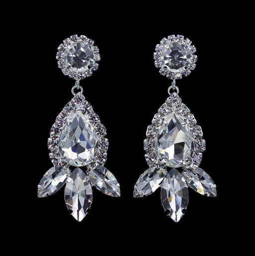 Earrings - Dangle #16699 - Rhinestone Raindrop Earrings