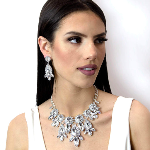 Earrings - Dangle #16699 - Rhinestone Raindrop Earrings