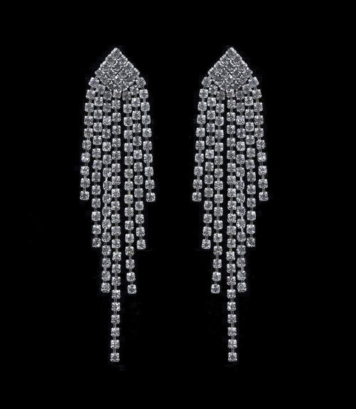 Earrings - Dangle #16717 - Rhinestone Fray Earrings