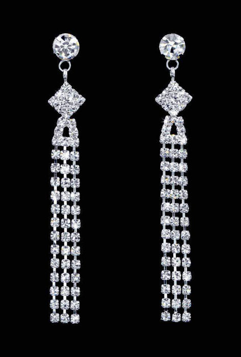 Earrings - Dangle #16910 - Diamond Fringe Drop Earrings - 2.5"