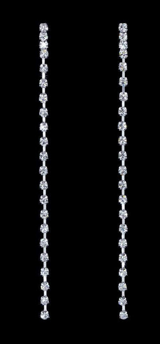 Earrings - Dangle #16918 - Rhinestone Dangle Earrings - 3.75"