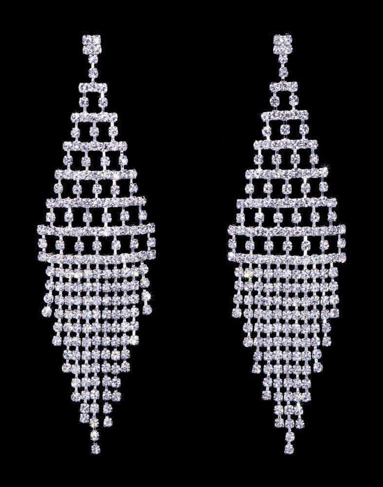 Earrings - Dangle #17071 - Geometric Fringe Earrings - 3.75"