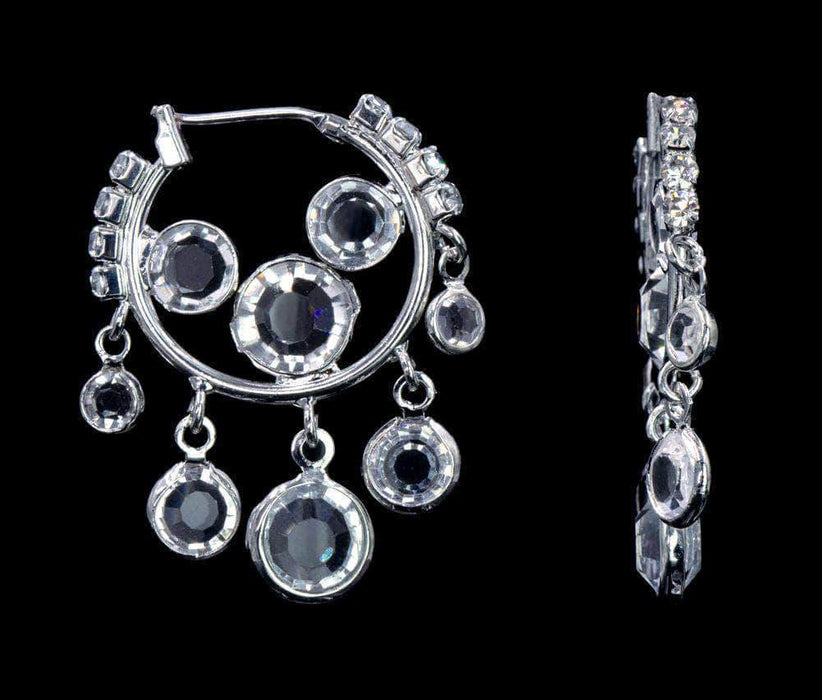 Earrings - Hoop #16933 - Crystal Drops Hoop Earrings