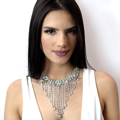 Necklaces - Bibs #16981 - Cascading Statement Choker Necklace