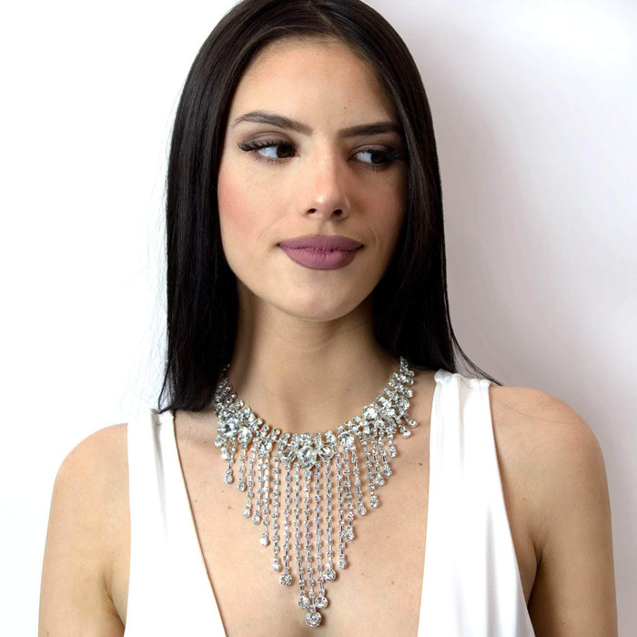 Necklaces - Bibs #16981 - Cascading Statement Choker Necklace