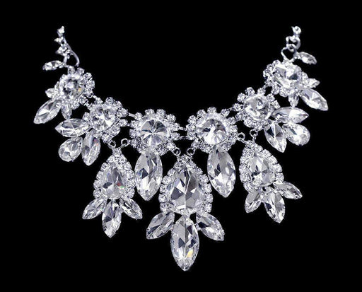 Necklaces - Midsize #16698 - Bouquet Statement Rhinestone Collar Necklace