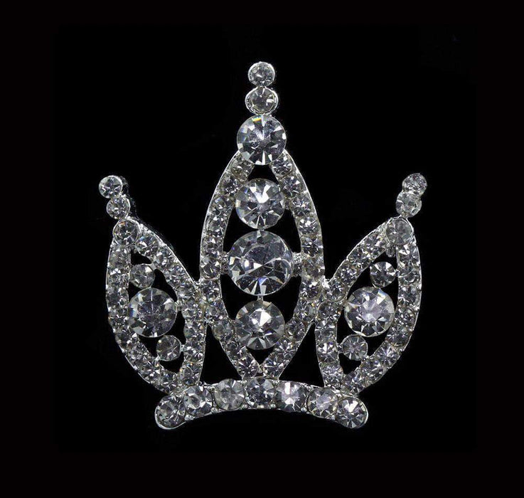 Pins - Pageant & Crown #16676 - Rivoli Burst Crown Pin