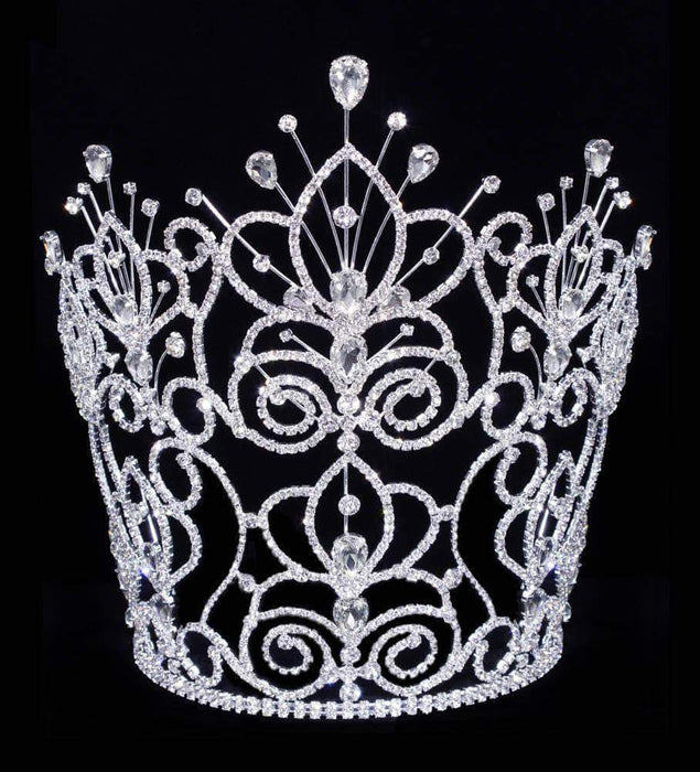 Tiaras & Crowns over 6" #16111xs - Maus Spray Crown - Crystal - 10"