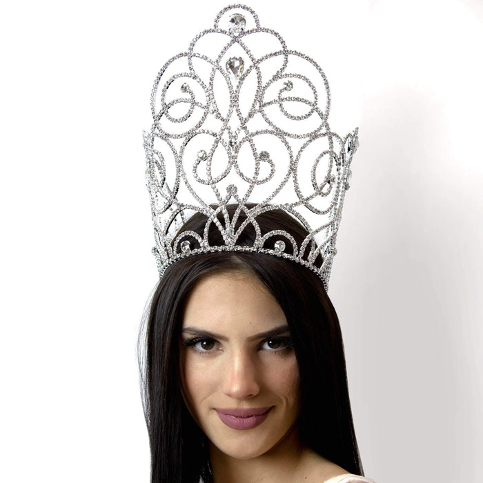 Tiaras & Crowns over 6" #16664 - Blooming Twist Adjustable Crown 9" Tall