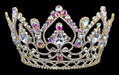 Tiaras & Crowns up to 6" #16327abg - AB Arch Tiara with Combs 5.75" - Gold