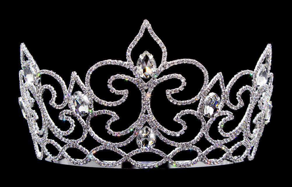 Tiaras & Crowns up to 6" #16571 - Flower of The River Tiara with Combs 4.5" Tall