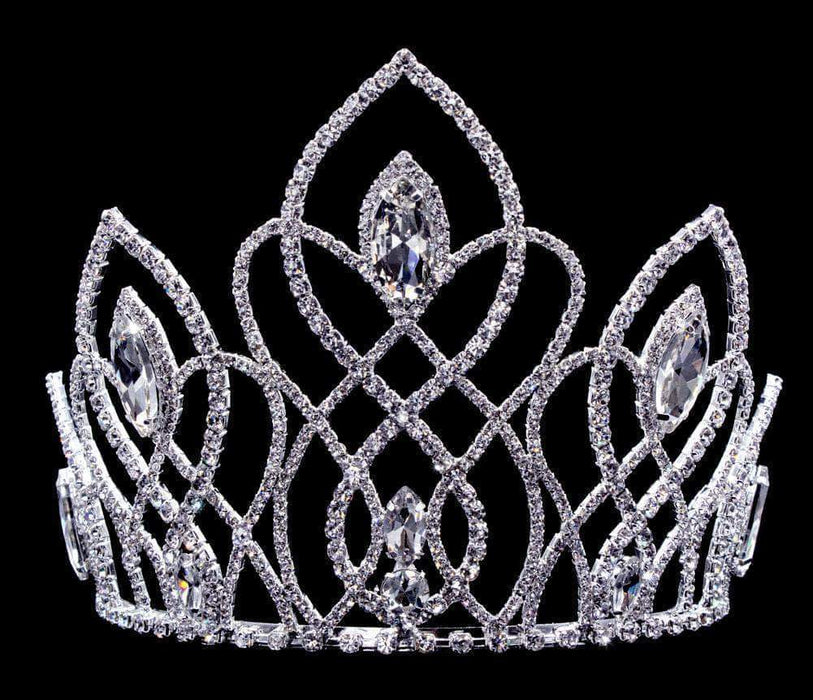 Tiaras & Crowns up to 6" #16650 Vaulted Navette Tiara with Combs 5"