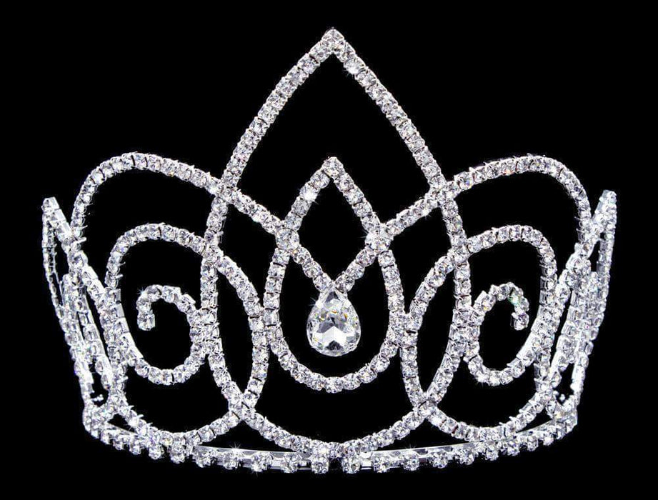 Tiaras & Crowns up to 6" #16745 - Resonating Droplets Tiara with Combs - 5"