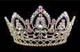 Tiaras & Crowns up to 6" #16779abg - AB Arch Tiara with Combs Gold Plated- 4.75"