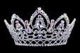 Tiaras & Crowns up to 6" #16779abs - AB Arch Tiara with Combs Silver Plated- 4.75"