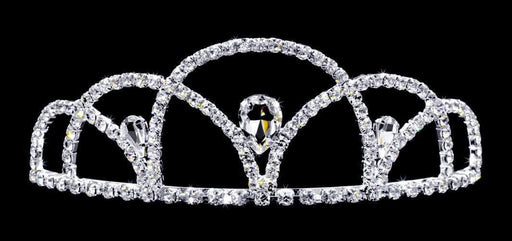 Tiaras up to 3" #16735 - Scalloped Pear Tiara - 3.5"