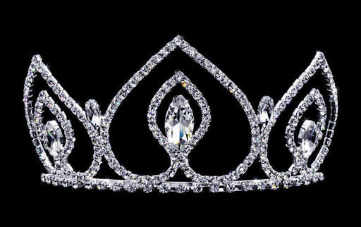 Tiaras up to 3" #16737 - Navette Peaks Tiara with Combs - 3"
