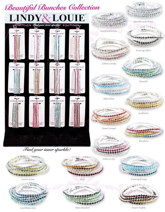 Trendy Jewelry #91106 -Lindy & Louie Buncher Bracelets Assortment with Display
